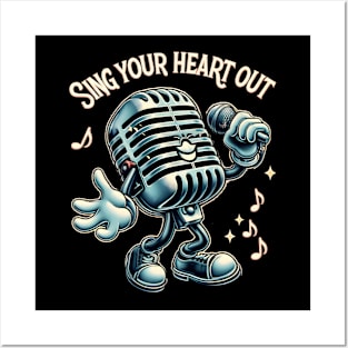 audio mic sing your heart out Posters and Art